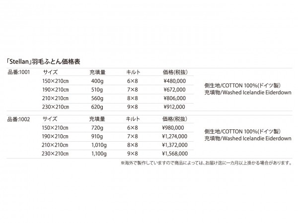 布団価格表