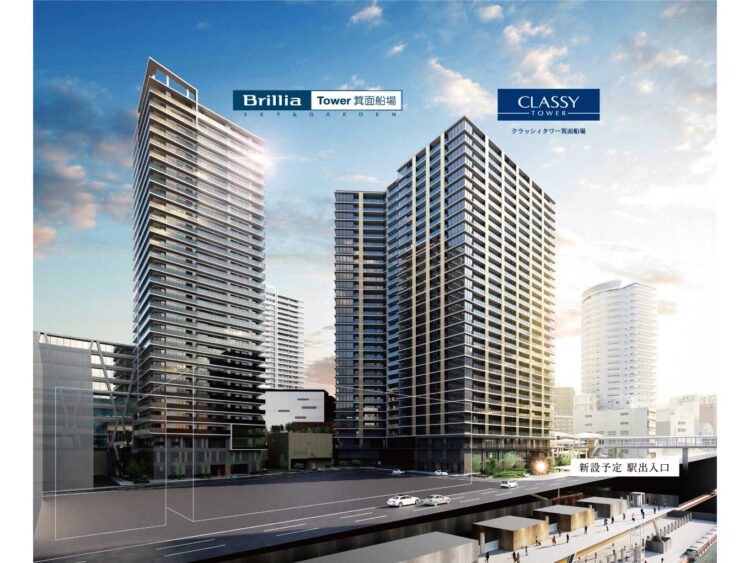 御堂筋線直通の新駅「箕面船場阪大前」直結・直上、2つのシンボルタワー。