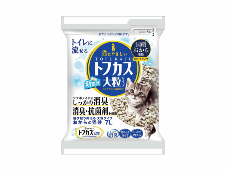 吸水性と消臭力が違う！ おからで作った超強力な猫砂「トフカス」がおすすめ！